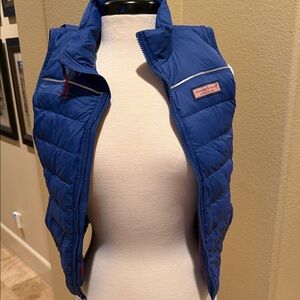 Vineyard Vines Blue Quilted Puffer Vest Boys M EUC